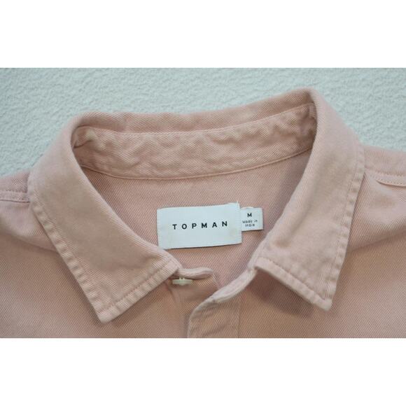 Topman Button Up Shirt Rugged Camp Casual Long Sleeve Mens Sz Medium - Picture 6 of 7